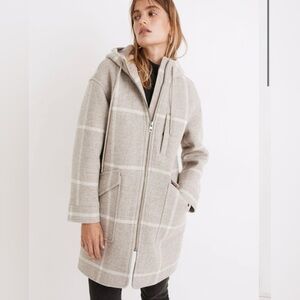 Madewell Windowpane Lynnford Coat in
Undyed Insuluxe Fabric Size Small